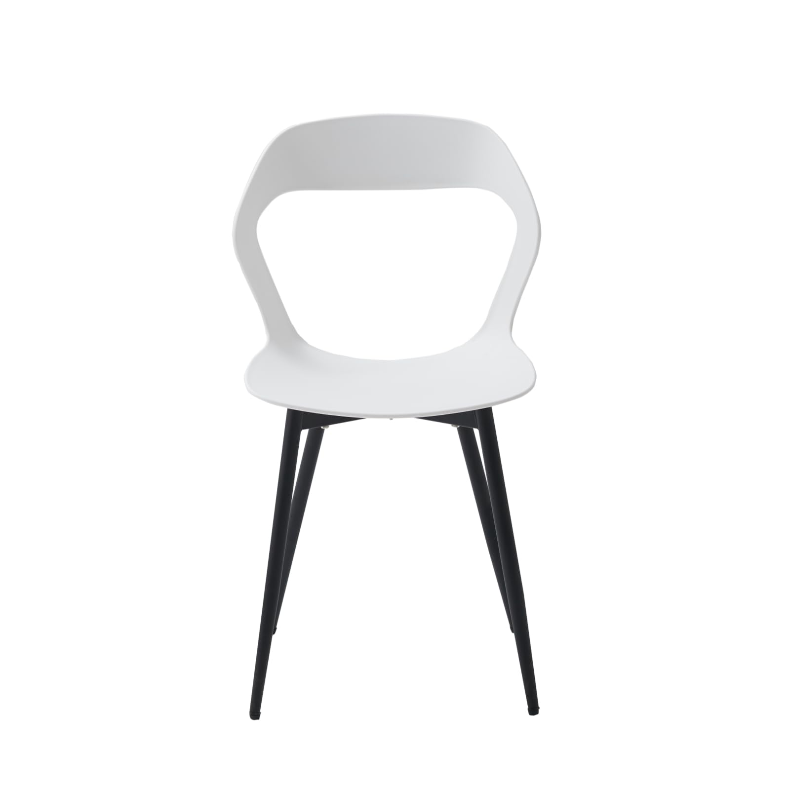 Set di 6 Sedie da Pranzo Moderno, Sedie da Cucina, con Gambe in Metallo Sedia e Grande Design Dello Schienale Cavo, Adatto Per Soggiorno e Sala da Pranzo - Bianco + Nero