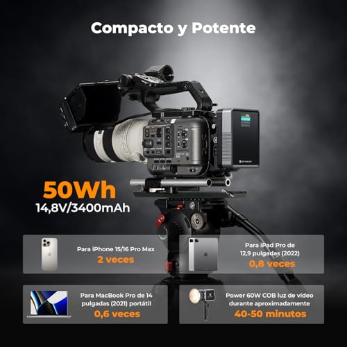 Batería V Mount 50Wh ideal para viajes de rodaje exterior con monitores y cámaras DSLR 4