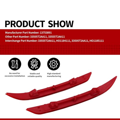 Nakkaa HO1184111 HO1185111 Rear Bumper Reflector Light Red Compatible with Accord 2016 2017 Brake Lamp 33505T2AA11 33555T2AA11