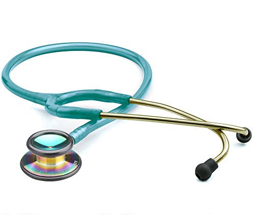 ADC 603IMCA Adscope 603 Premium Stainless Steel Clinician Stethoscope with Tunable AFD Technology, Iridescent Metallic Caribbean