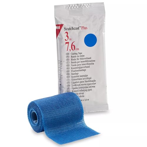 Scotchcast Plus Cast Tape 3 Inch X 12 Foot Fiberglass Blue, 82003B - ONE ROLL