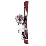 Formano Wandleuchter mit Glaseinsatz zum Einhängen, 1-flammig für 1 Kerze, Höhe ca. 42 cm, weinrot-silber, ohne Kerze