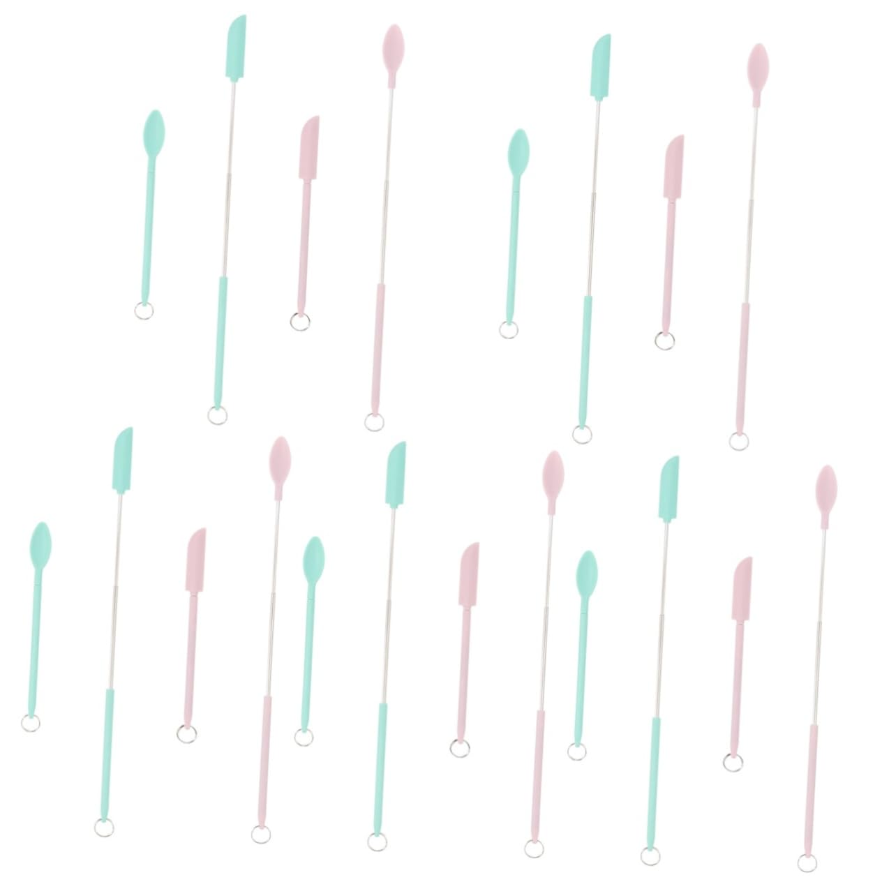 Alipis 5juegos Espátula y Cucharón De Silicona Multiusos Para Cocina Para Mermeladas Cosméticos y Rosa