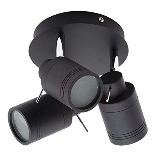 LITECRAFT Spotlight Plate Bathroom IP44 Rated Fitting - Matte Black
