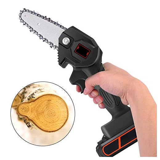 INLOVEARTS 4in Portable Electric Pruning Saw, Mini Electric Chain Saw, Professional Cordless Electric Pruning Shears, Rechargeable 21V Lithium Battery Powered, Tree Branch Pruner Garden Tool (Black)