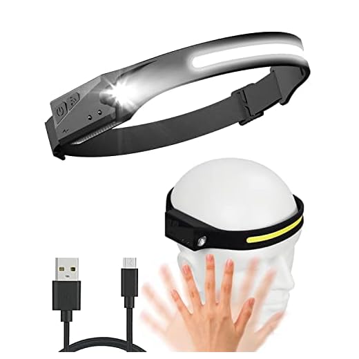 Linterna Frontal LED Recargable - 600 Lúmenes 5 Modos de Luminación Linterna Frontal LED Rcargable Cabeza Linterna frontal led alta potencia de manos Libres para el Camping Pesca Senderismo IPX4