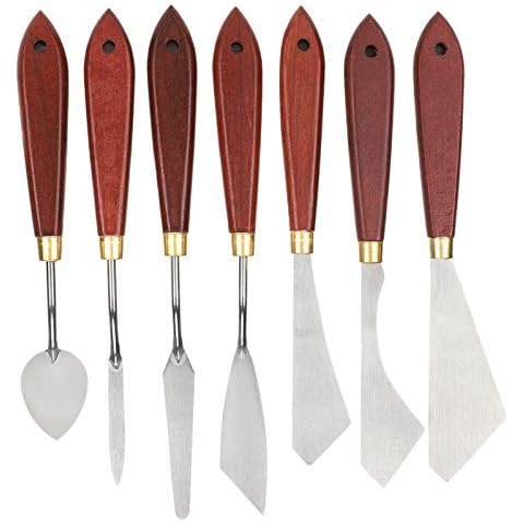 Juego de cuchillos de pintura de 7 piezas de acero inoxidable Hztyyier Cover