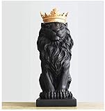 Kunst modern MISS KANG Statue Nordic Hübscher Krone Lion Harz Statuen Ornament Dekoration Handwerk Maskottchen Moderne Büro Desktop Figuren Skulpturen Qingchunw