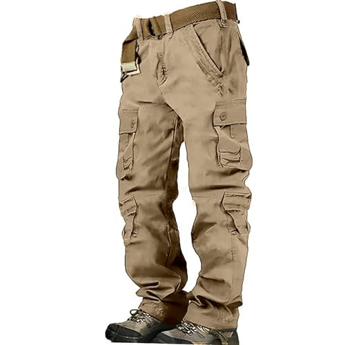 VYLYNL Pantalones militares de camuflaje de algodón para hombre, pantalones cargo del ejército para exteriores, airsoft, combate, caza, pantalones tácticos de trabajo con múltiples bolsillos, ropa de