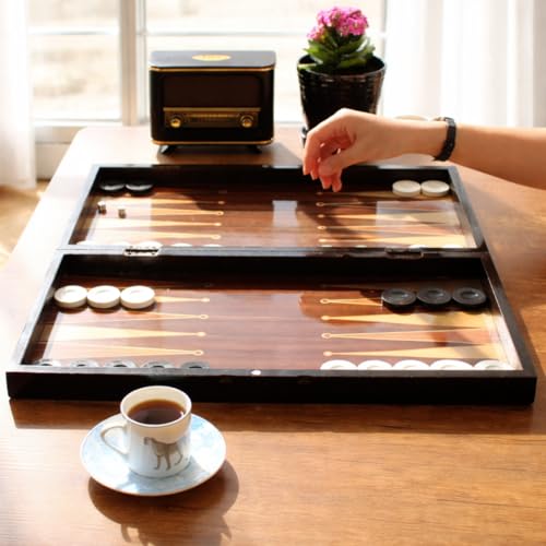 Juego de Mesa Backgammon y Damas 2 en 1 Madera 19 pulgadas miniatura 5