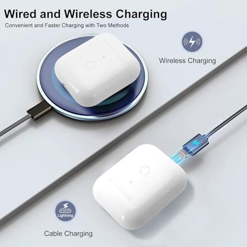 Image of Wireless Charging Case Compatible with AirPod 1st & 2nd Generation, Air Pod Charger Case Replacement with Bluetooth Pairing Sync Button, No Earbuds