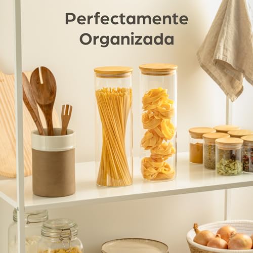 Botes para Espaguetis de Cristal de 2 Litros Grandes y Herméticos con Tapa 5