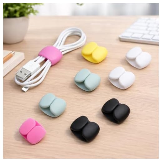 10PCS Cable Tie Clips, Adhesive Wire Fasteners for Desk and Wall Use, Suitable for Office, Kitchen, and Household Organization(Random Color,F)