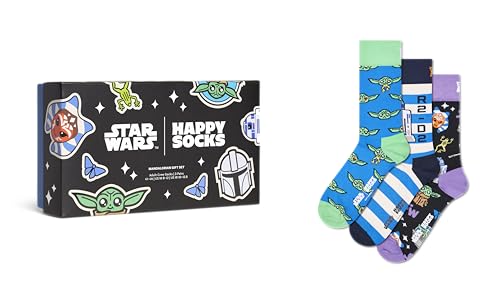 Happy Socks Calcetines STAR WARS™ 3-Pack Team Mando Gift Set Algodón Hombre Mujer Azul 41-46
