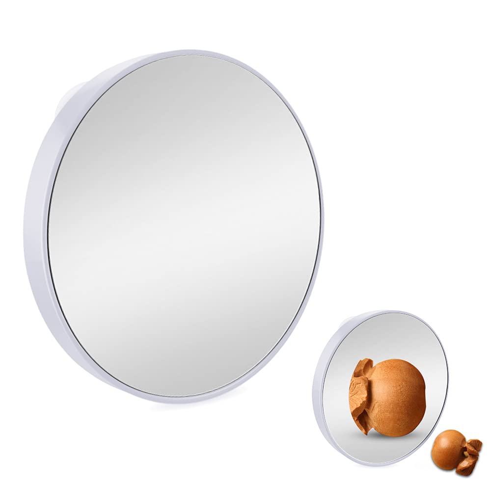 CYUaoao 20x Espejo Aumento Espejo Redondo Espejo de Mano Portátil Blanco Espejo de Tocador Enfocado Espejos de Aumento para Baño Dormitorio Maquillaje 8,8CM