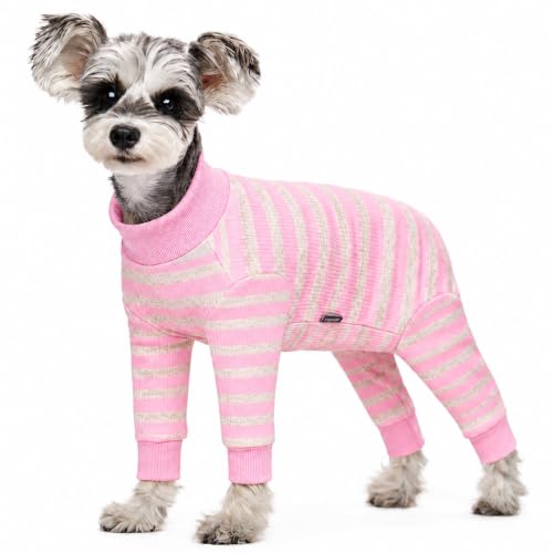 Image of Dog Surgery Recovery Suit for Small Dogs, 4-Legged Dog Onesie After Surgery with Back Snaps, Breathable Cotton Spay and Neuter Bodysuit for Female and Male Dogs