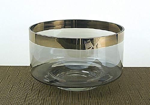 Handmade Clear Glass Copper/ Platinum Dessert Bowls Punch Bowl Fruit Salad Sundae Trifle Bowl Dishes