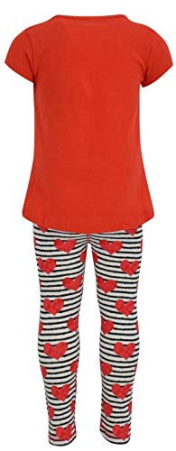 Image of Unique Baby 2 Piece Girls Printed Leggings Outfit with Short Sleeve Shirt Kid and Toddler Clothes Set