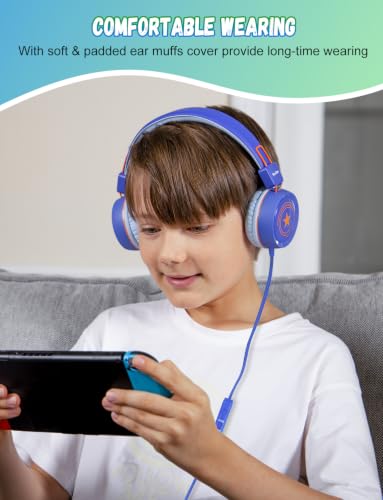 Image of New Bee 2 Pack Kids Headphones with Microphone, Safe Volume Limited