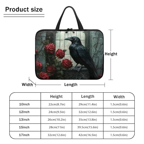 Funda para portátil Suobstales Raven Rose 17 pulg miniatura 6