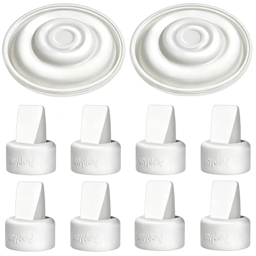 Image of 8 Duckbill Valves and 2 Membrane for Spectra Breast Pump Parts | BPA Free Silicone Pump Accessories Compatible with Spectra S1/S2/9 Plus Valves and Silicone Diaphragm