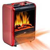 EZ-Heat 1,200-Watt Mini Fireplace Space Heater with Realistic 3D Flame, Stay-Cool Body, Carry Handle, Overheat Sensor, and Safety Tip-Over Switch, MTBNT-12