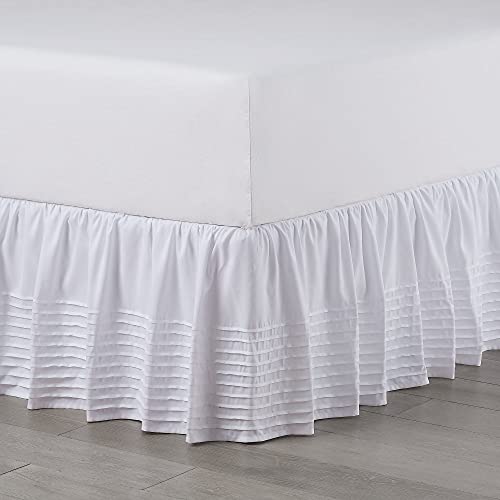 Martex Multi-Pleated Platform Bed Skirt (Colors Vary), Queen, White #TOP28