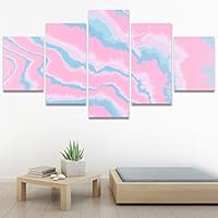 SIGNWIN 5 Panel Canvas Wall Art Modern Art 3D Abstract Abstract Brushstroke Contemporary Digital Art Fun Multicolor for Home Decorations Ready to Hang - 60
