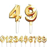 Geburtstag Zahl Kerzen, 4/9/49/94 JJubiläumstorten Dekoration, Gold Nummer Geburtstagskuchen kerzen, Kuchen Dekoration für Geburtstag Party Hochzeit Jahrestag Abschlussfeier Feier Lieferungen