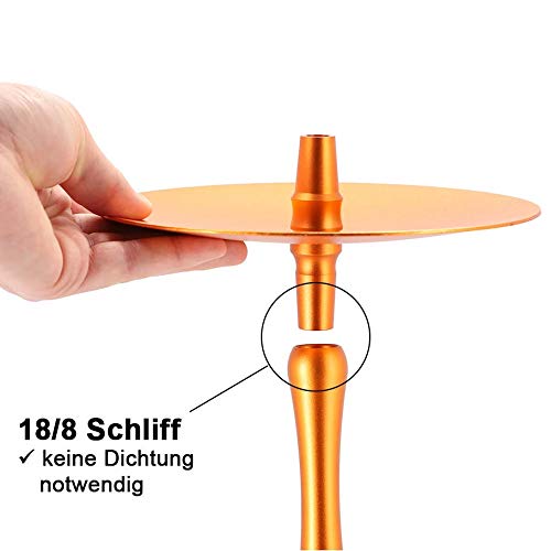 INVI® Reflexion Shisha Aluminium 57 cm I Wasserpfeife Komplettset mit Kaminkopf-Set I Silikonschlauch mit Alumundstück I… – Bild 3