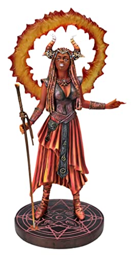 Pacific Giftware Elemental Magic-Fire Sorceress, 9-inch Height, Cold Cast Resin, Home, Home Décor