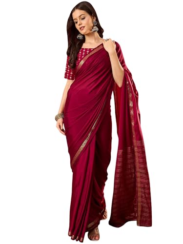 Image of AKHILAM Women's Kanjivaram Woven Soft Silk Saree With Blouse Piece
