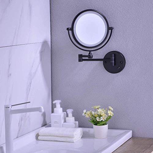 Miroir de maquillage mural double face au fini chromé durable avec verre haute netteté