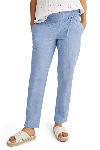C&A Damen Palazzohose Hosen Mama Tapered Baumwolle|Leinen blau 34 S-L-R