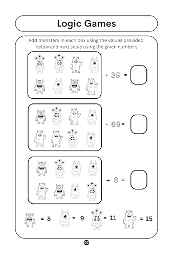Image of Maths and Logic Games for Brilliant Kids - 9 to 10 Years Old - Activity Book for Kids - Brain Boosting | Math Booster | Activity Book to develop Math Skills | Best Birthday, Return Gift