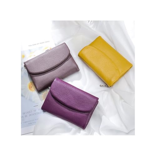 Unisex Pebble Leather Wallet Short Genuine Leather Coin Card Holder Women'S Small Leather Bifold Wallet With Card Holder Coin Purse(#05)4