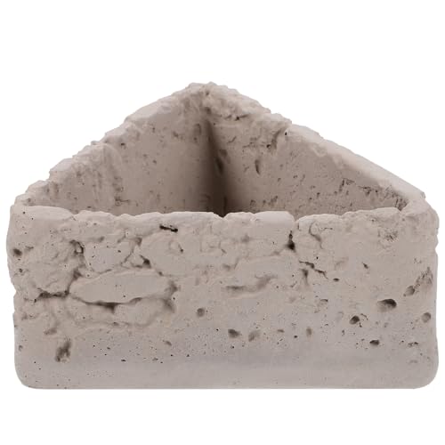 DIYEAH Maceta Triangular de Cemento Pequeña Rugosa para Suculentas Contenedor de Plantas Decorativo para Jardín Balcón y Oficina Macetas Triangulares Resistentes y Prácticas