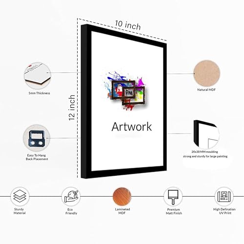 Image of 7 Running Horses Vastu Framed Wall Art Painting For Living Room | Black & White Horse Painting With Frame| Premium Wall Art for Home & Office, 17x23 Inch