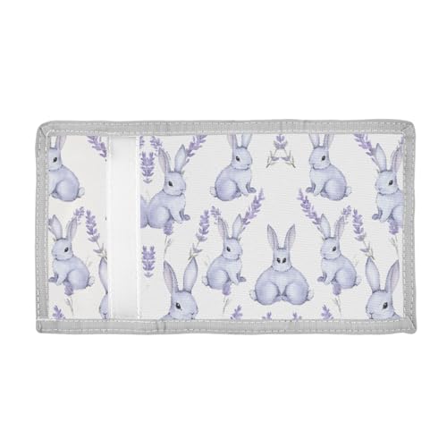 ALAZA Kids Wallets for Boys Girls Toddler Trifold Wallet Children Small Rabbit Lavender with Zipper Coin Pocket2
