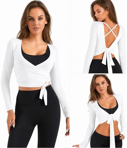 Image of Women Tie Front Shrug Long Sleeve Bolero Cardigan Lightweight Casual Tops