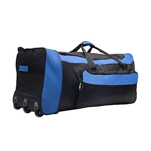 CWC Wheeled Duffel Bag - Collapsible and Multipurpose (36 inch, Blue)