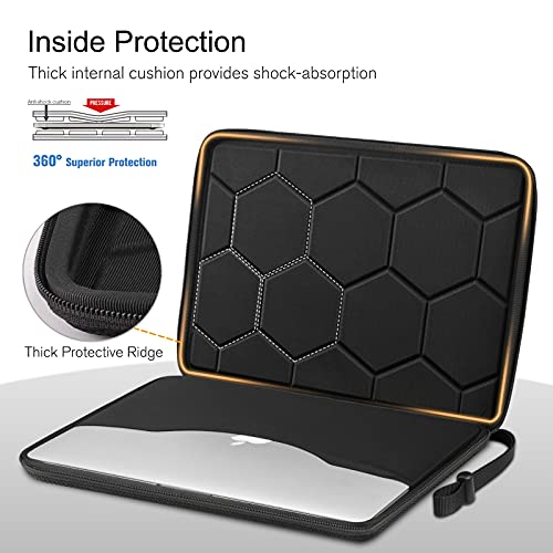 FINPAC Hard Laptop Sleeve Case for 15.3-inch MacBook Air M3/M2, 16-inch MacBook Pro M3/M2/M1 Pro/Max, Waterproof Case for Surface Laptop/Book, Black