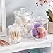 STORi 3-Pack Premium Quality Clear Plastic Qtip and Cotton Ball Holders, 15-oz, 30-oz, and 60-oz Apothecary Jars with Lids, Perfect Containers for Bathroom and Vanity, Set of 3