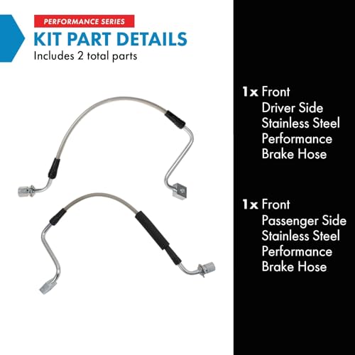 Image of TRQ Front Brake Hose Set Compatible with 2009-2012 Ford Flex