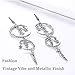 JACKBEGTA Moon and Star Drop Earrings Exaggerated Fashion Long Drop Dangle Stud Drop Earrings for Women,White