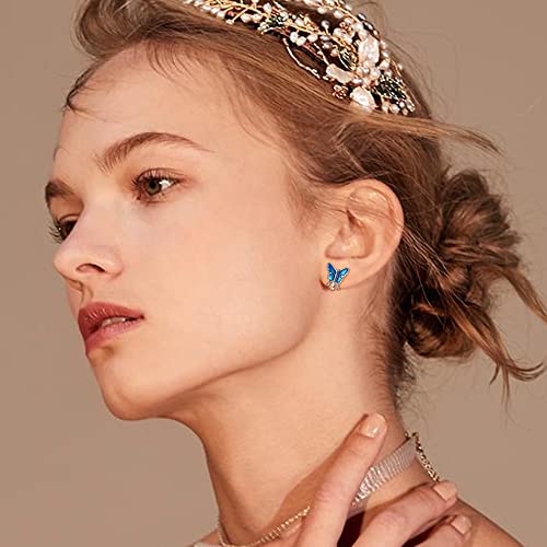 Subiceto 20 Pairs Clip On Earrings For Non Pierced Ears Cute Mixed Color Animal Mushroom Flower Heart Dinosaur Earrings Pack For Women Teens Assorted Non-Piercing Earrings Set Rabbit #TOP3