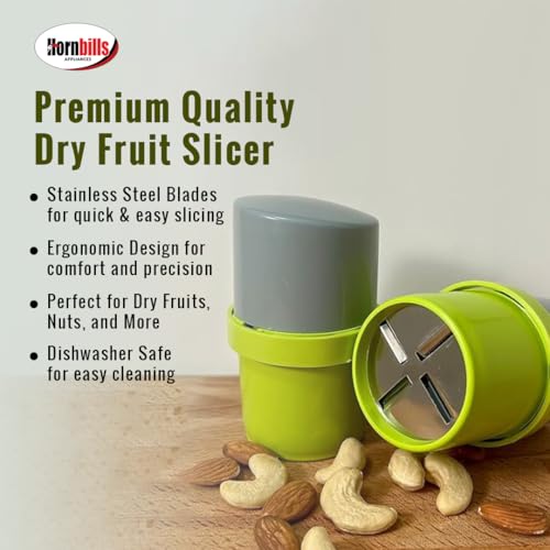 Image of HORNBILLS Dry Fruit & Nut Cutter for Kitchen Manual Dry Fruit Cutter Machine Kitchen Gadget Chopper for Badam, Kaju, Walnut, Pista | Dry Fruit Crusher Fine Cup Slicer for Home Use & Gifting Purpose