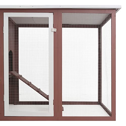 DCRAF Home Products-Outdoor Hühnerkäfig Hühnerhaus mit 1 Eierkäfig, braunes Holz – Bild 5