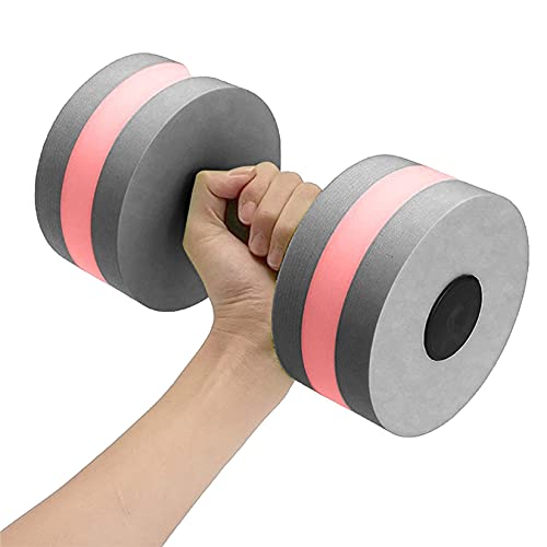 Water Dumbbells Aquatic Exercise Dumbells Water Aerobics Workouts Foam Barbells Hand Bars Pool Resistance Weight Loss Water Sports Fitness Tool for Men Women Kids 2PCS (Gray)