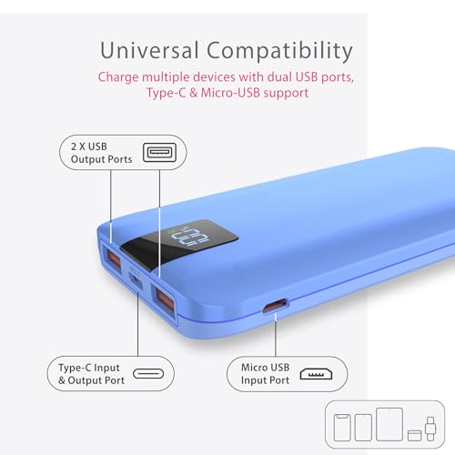 Image of Beetel Volte Series PB10 10000mAh Power Bank 22.5W Fast Charging | Triple Output QC3.0, PD3.0 & PPS | Pass Through Charging | Designed for Apple iPhone, Samsung, OnePlus and All Smartphones | Blue